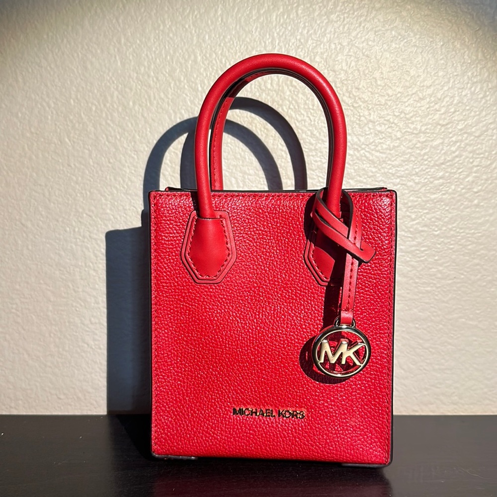 Michael Kors Mercer Extra-Small Pebbled Leather Crossbody Bag